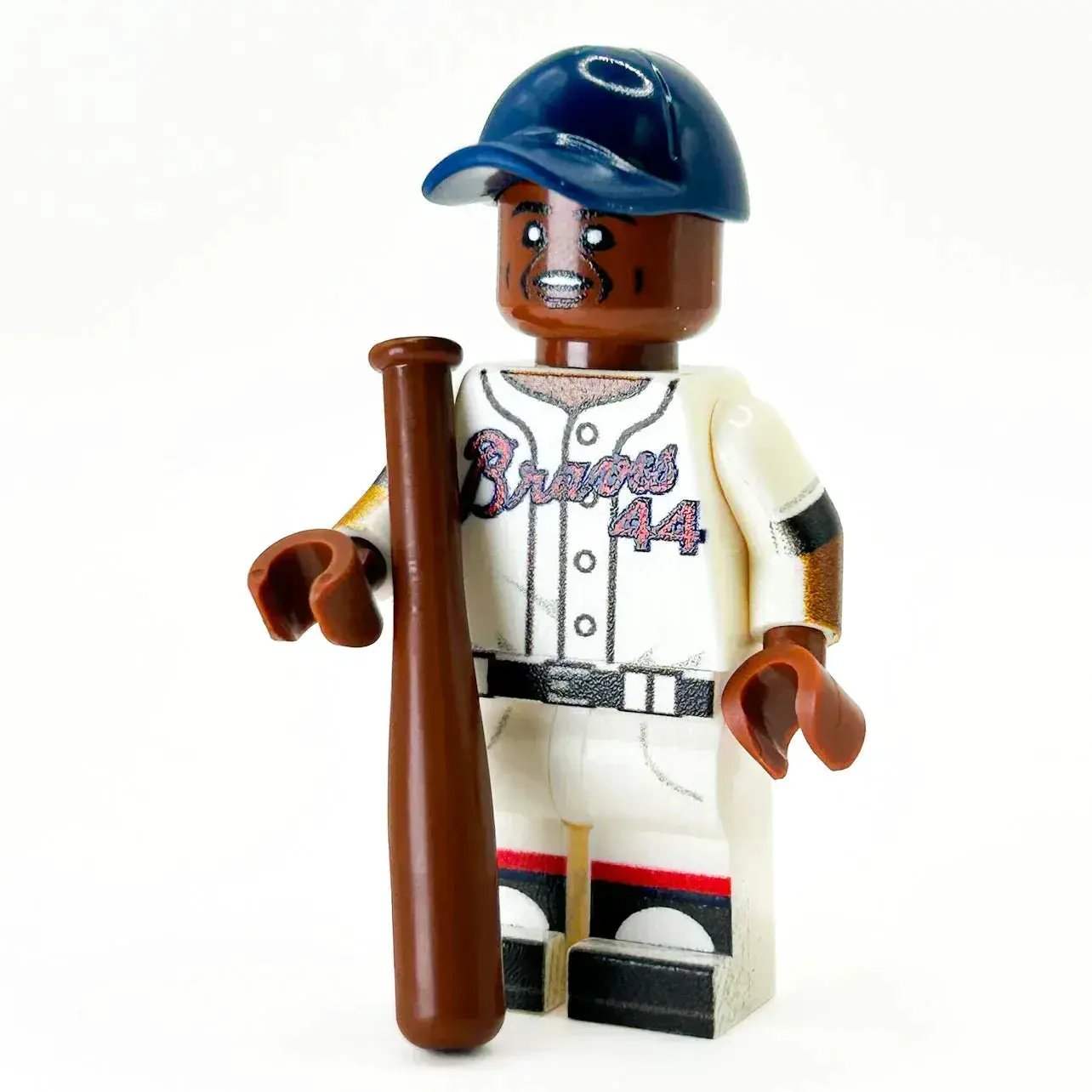 Hammerin Hank Atlanta #44 Baseball Player Minifig made using LEGO parts - B3 Customs - ToylandEU