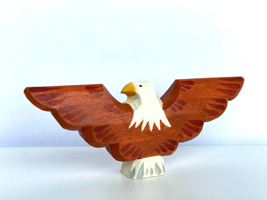Hand Carved Bald Eagle Figurine For American Wildlife Collectors - ToylandEU