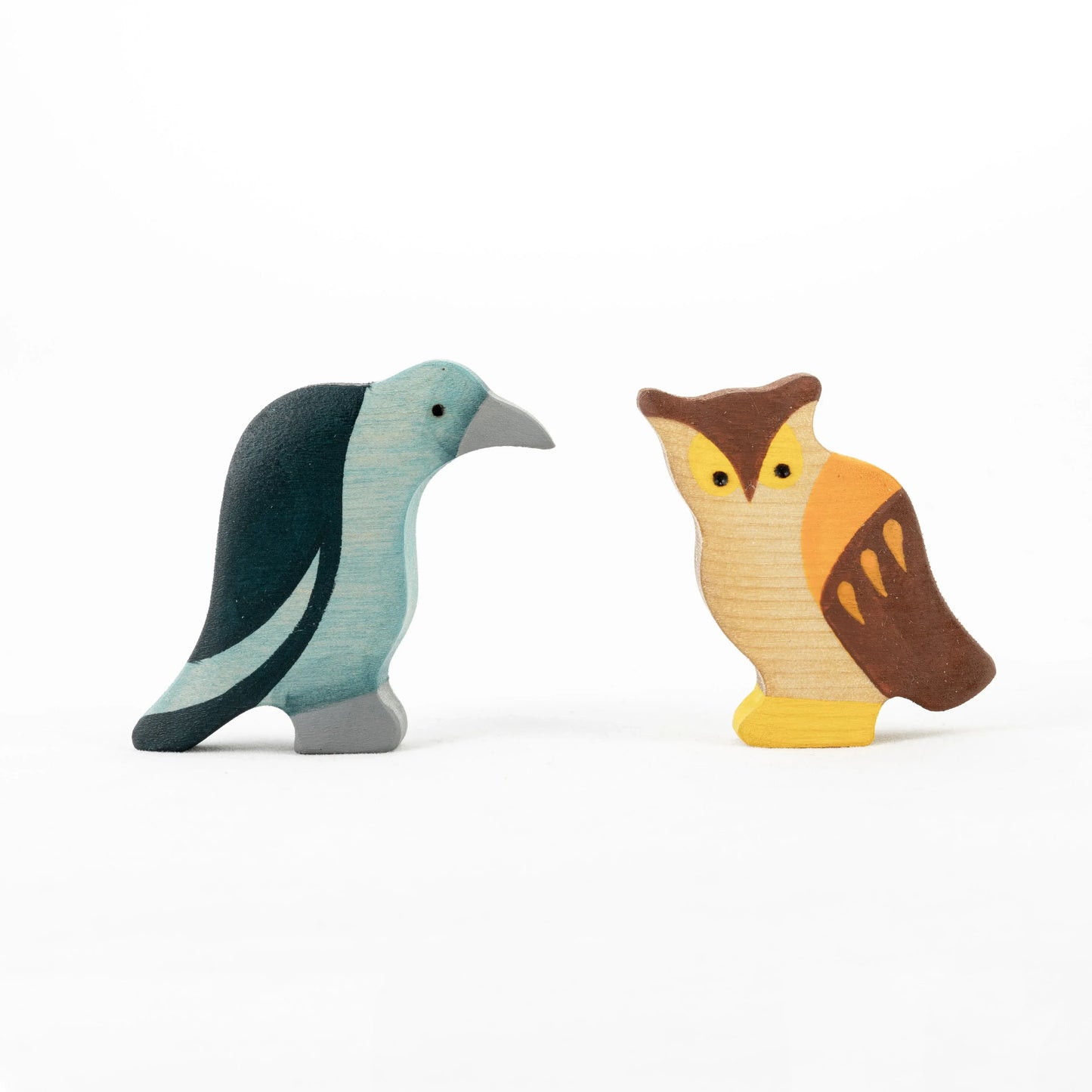 Hand Carved Waldorf Wooden Birds Set For Imaginative Play - ToylandEU