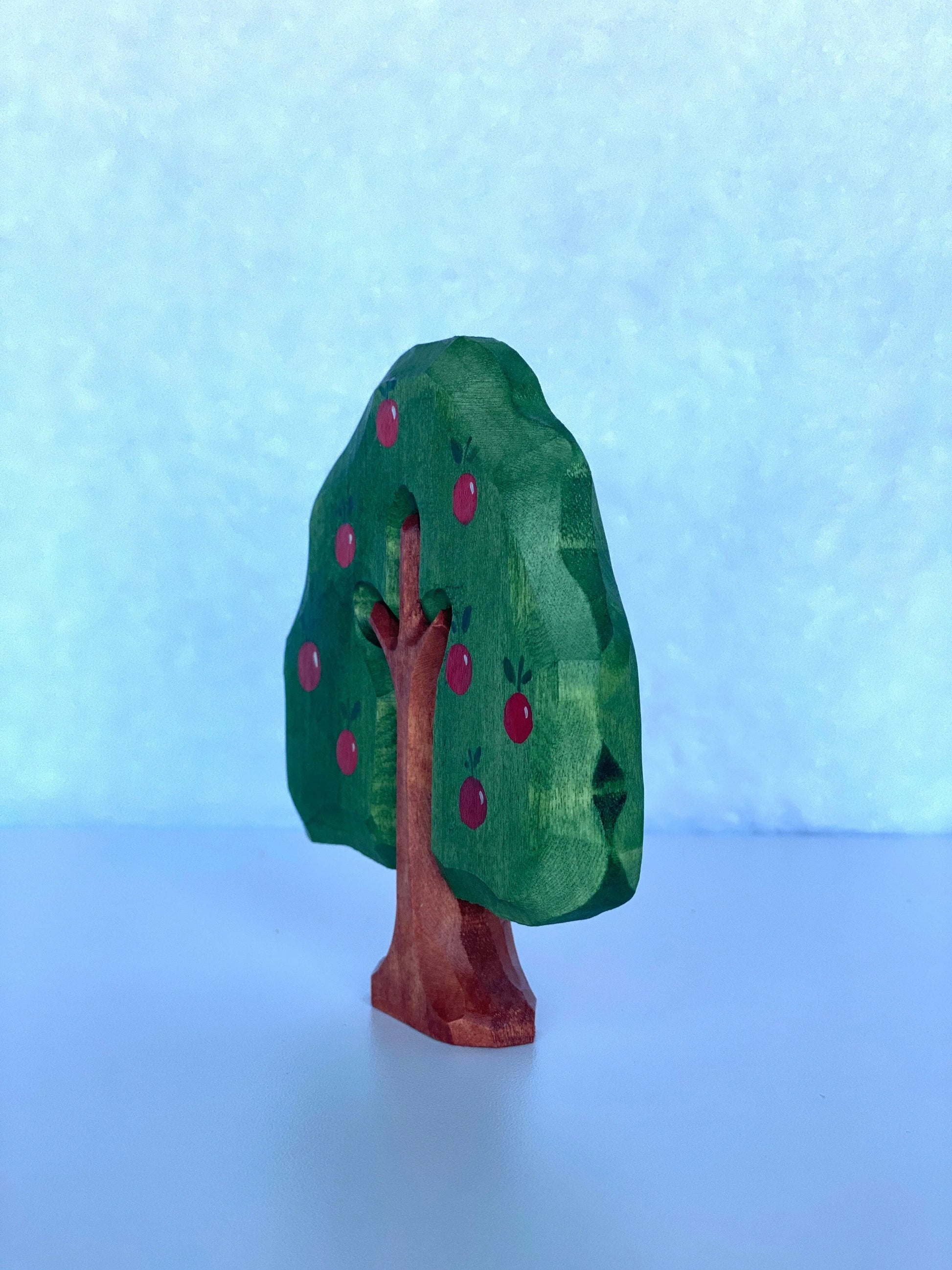 Hand Carved Wooden Apple Tree Toy for Safe Imaginative Play - ToylandEU