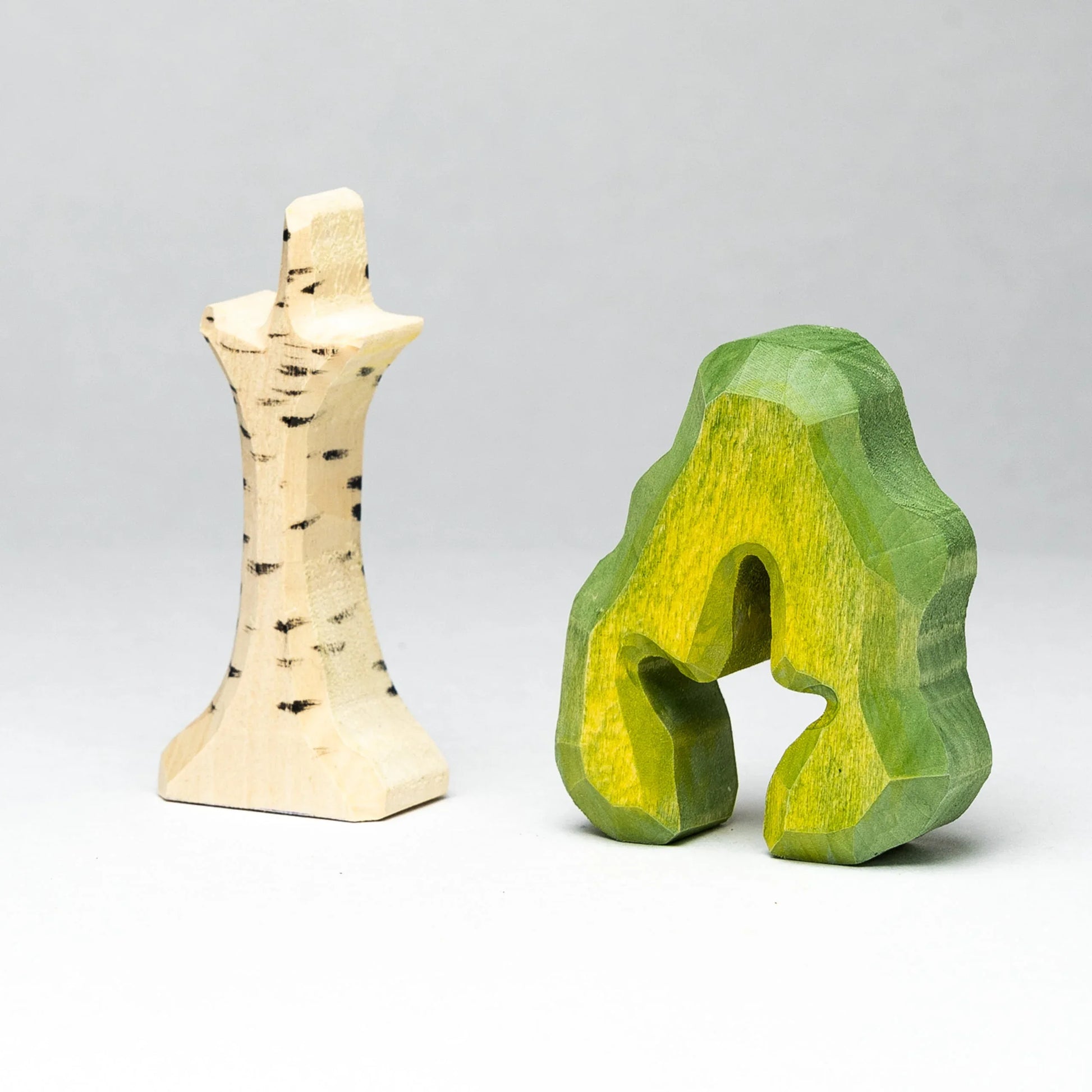 Hand Carved Wooden Birch Tree Toy For Play And Learning - ToylandEU