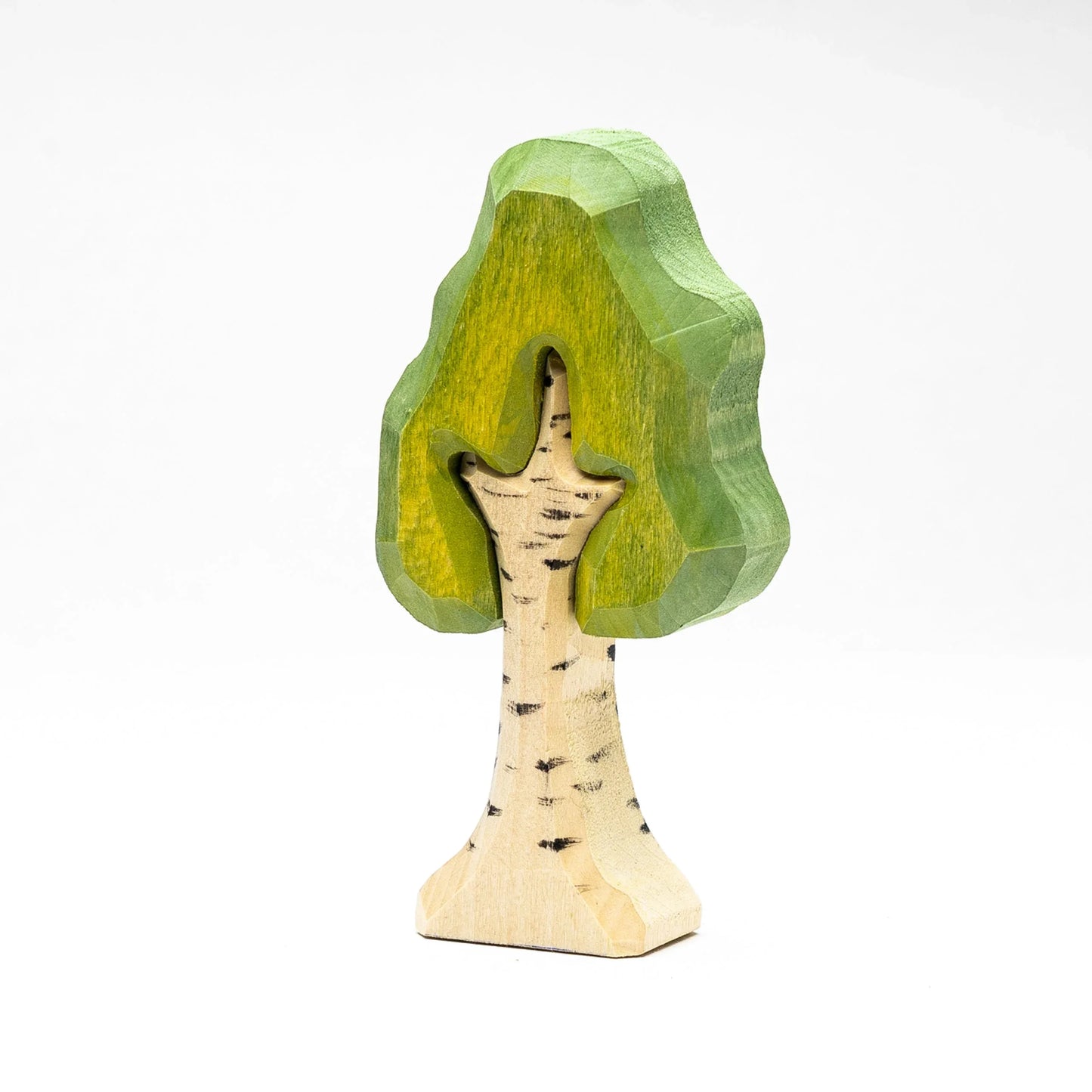 Hand Carved Wooden Birch Tree Toy For Play And Learning - ToylandEU