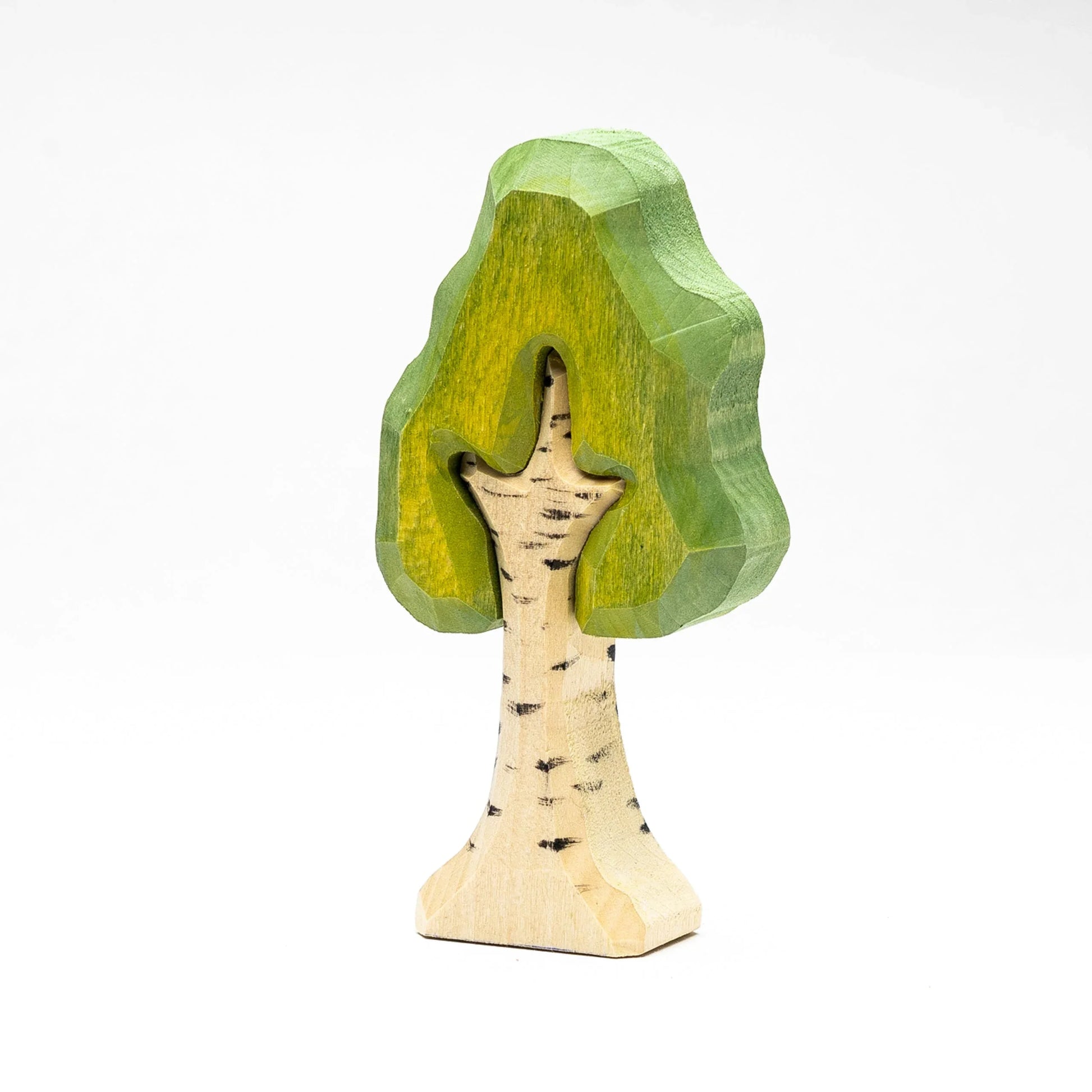 Hand Carved Wooden Birch Tree Toy For Play And Learning - ToylandEU