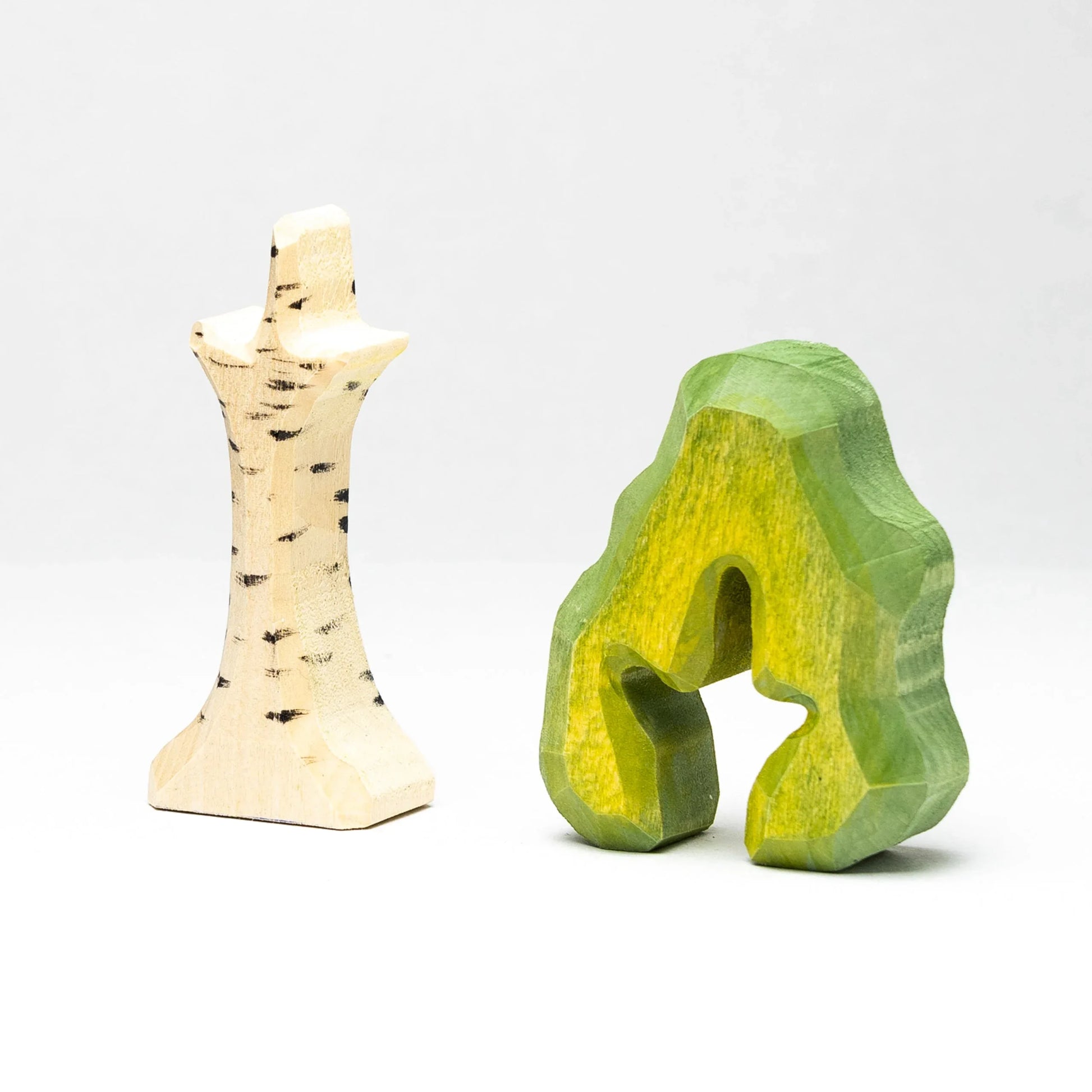 Hand Carved Wooden Birch Tree Toy For Play And Learning - ToylandEU