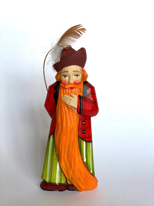 Hand Carved Wooden Christmas Ornament Figurine With Hand Painted Detail - ToylandEU