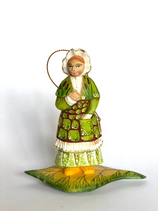 Hand Carved Wooden Christmas Ornament Forest Lady Keepsake - ToylandEU