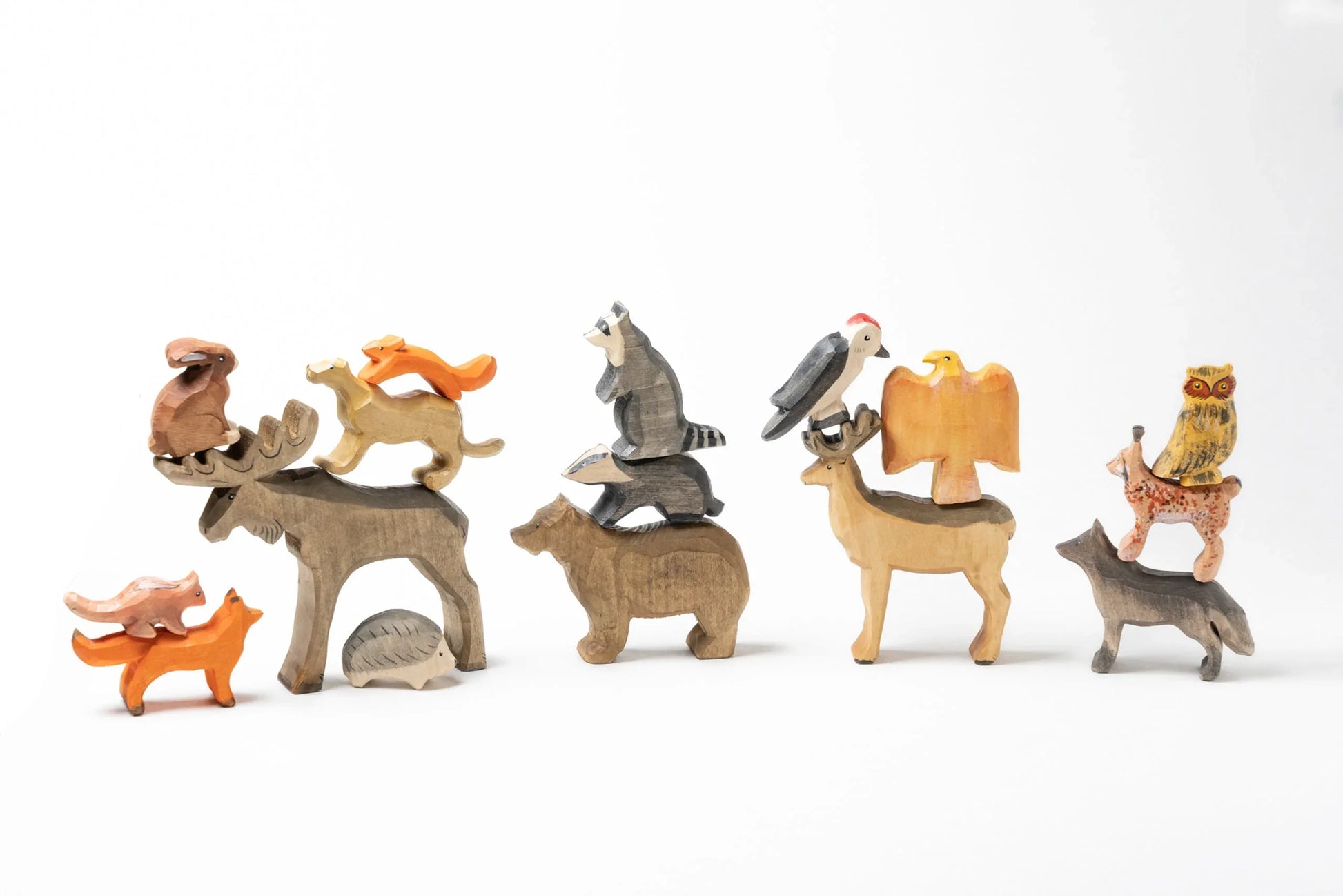 Hand Carved Wooden Forest Animals - Set of 17 - ToylandEU