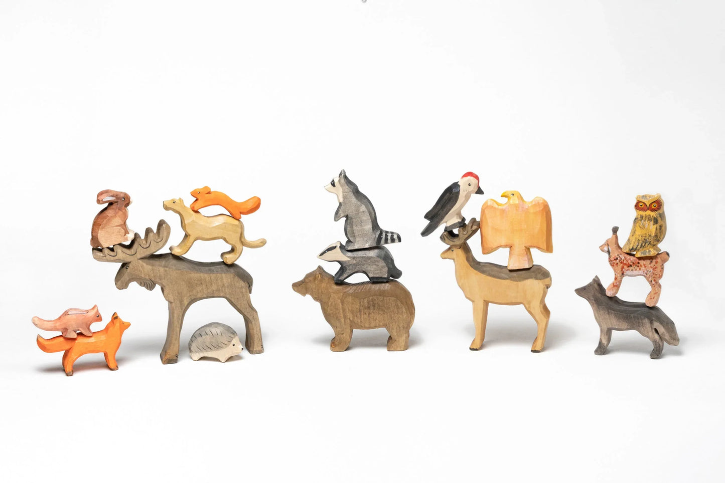 Hand Carved Wooden Forest Animals - Set of 17 - ToylandEU