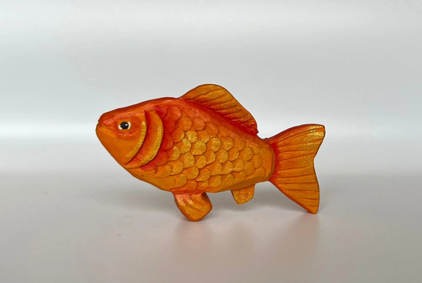 Hand Carved Wooden Goldfish Toy For Tactile Educational Play - ToylandEU