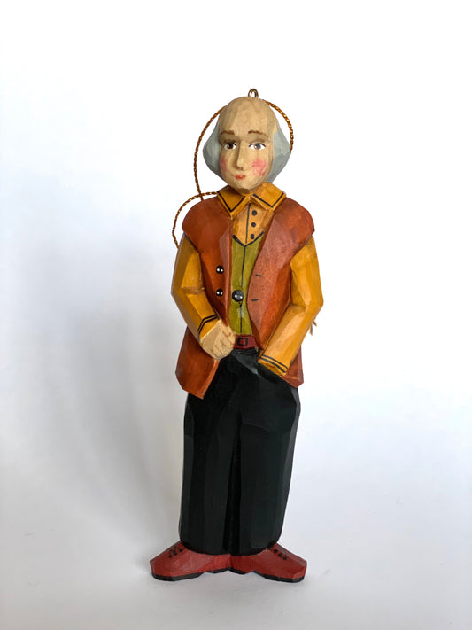 Hand Carved Wooden Grandpa Christmas Ornament With Detailed Craftsmanship - ToylandEU