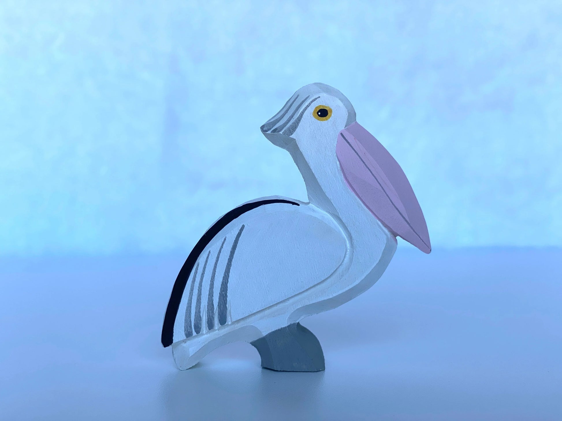 Hand Carved Wooden Pelican Figurines Set Of 3 Detailed - ToylandEU