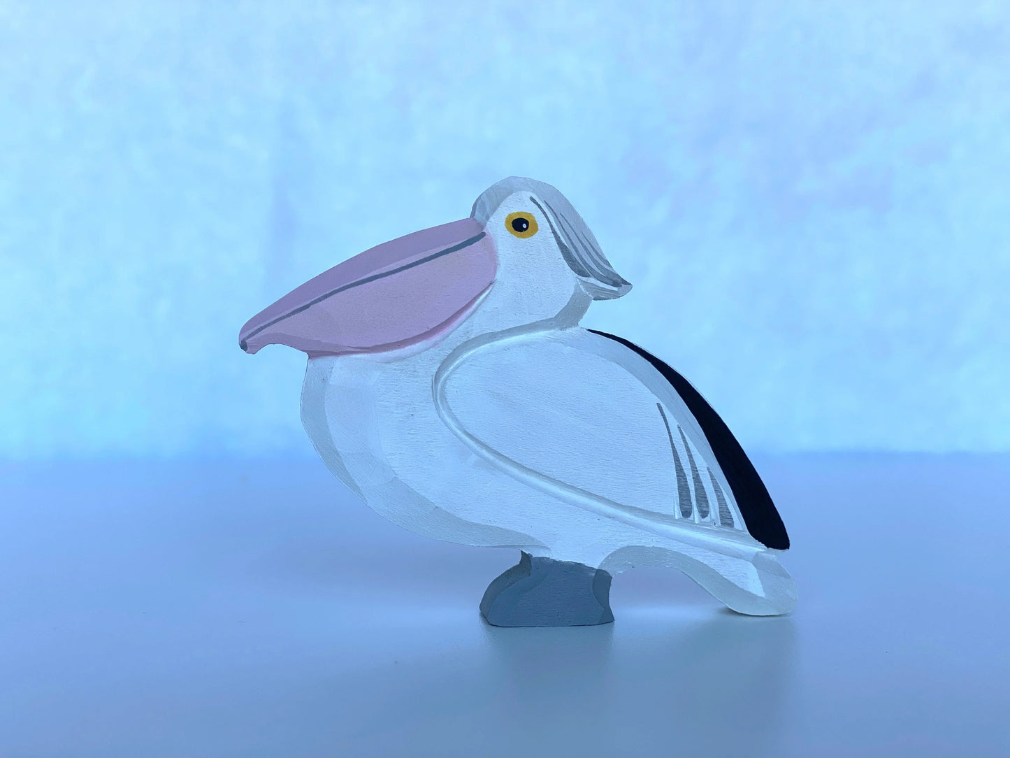 Hand Carved Wooden Pelican Figurines Set Of 3 Detailed - ToylandEU