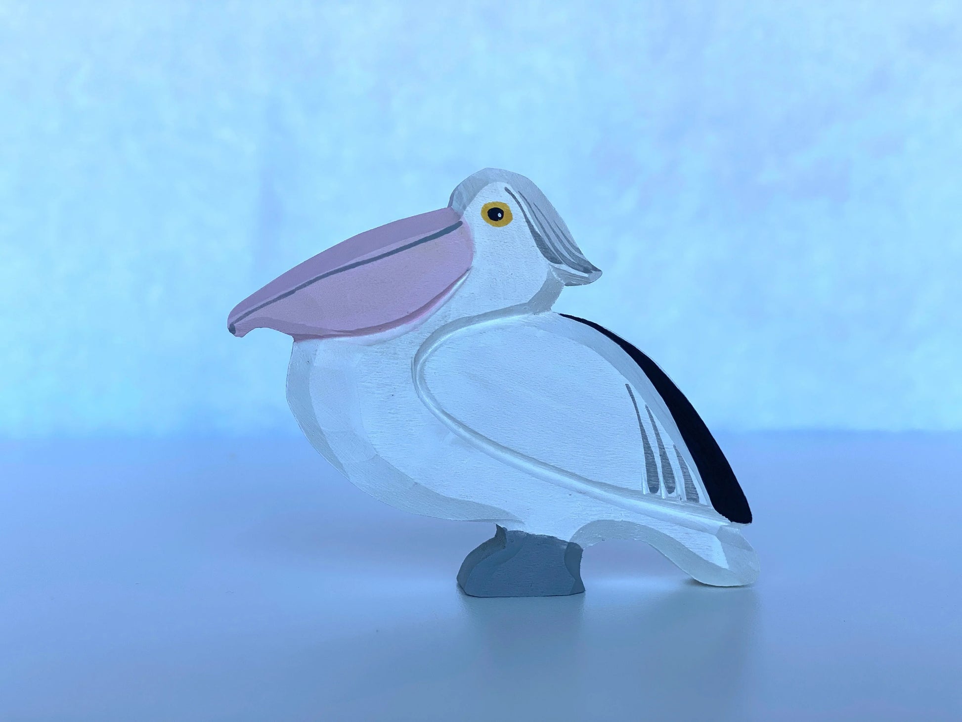 Hand Carved Wooden Pelican Figurines Set Of 3 Detailed - ToylandEU