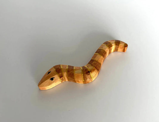 Hand Carved Wooden Snake Toy For Educational Creative Play - ToylandEU