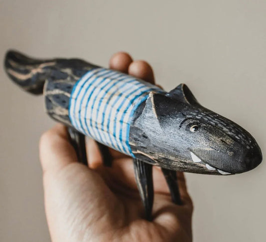 Hand Carved Wooden Wolf Toy For Creative Imaginative Play - ToylandEU