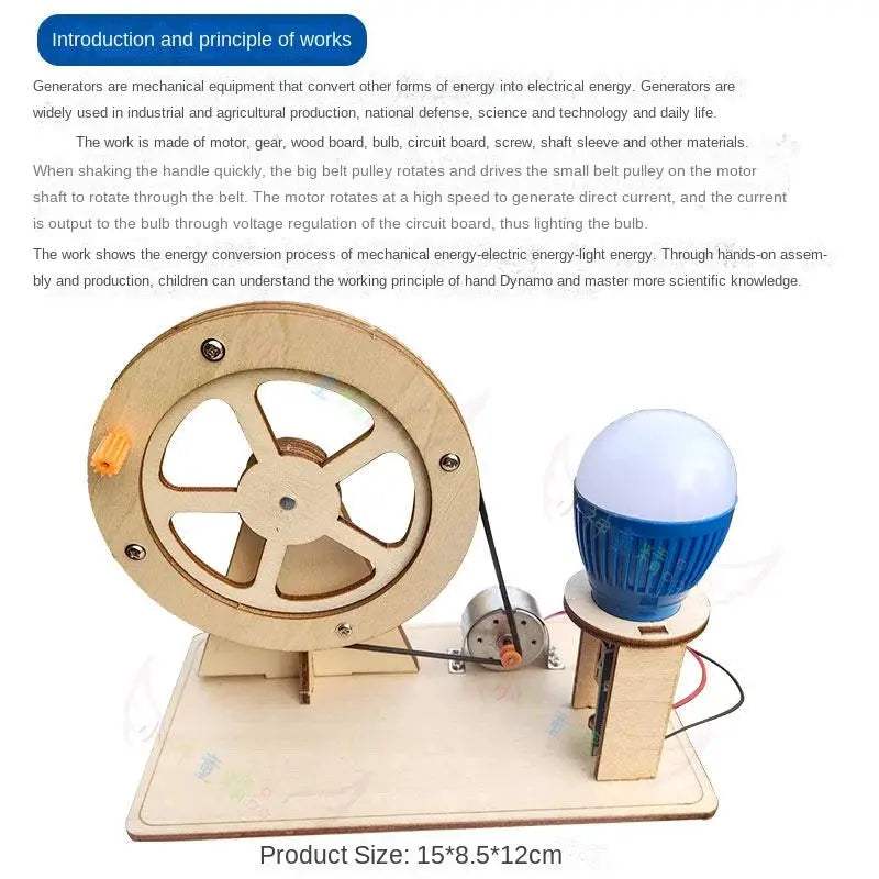 Hand Crank Generator DIY STEM Toy For Experiments Random Color - ToylandEU
