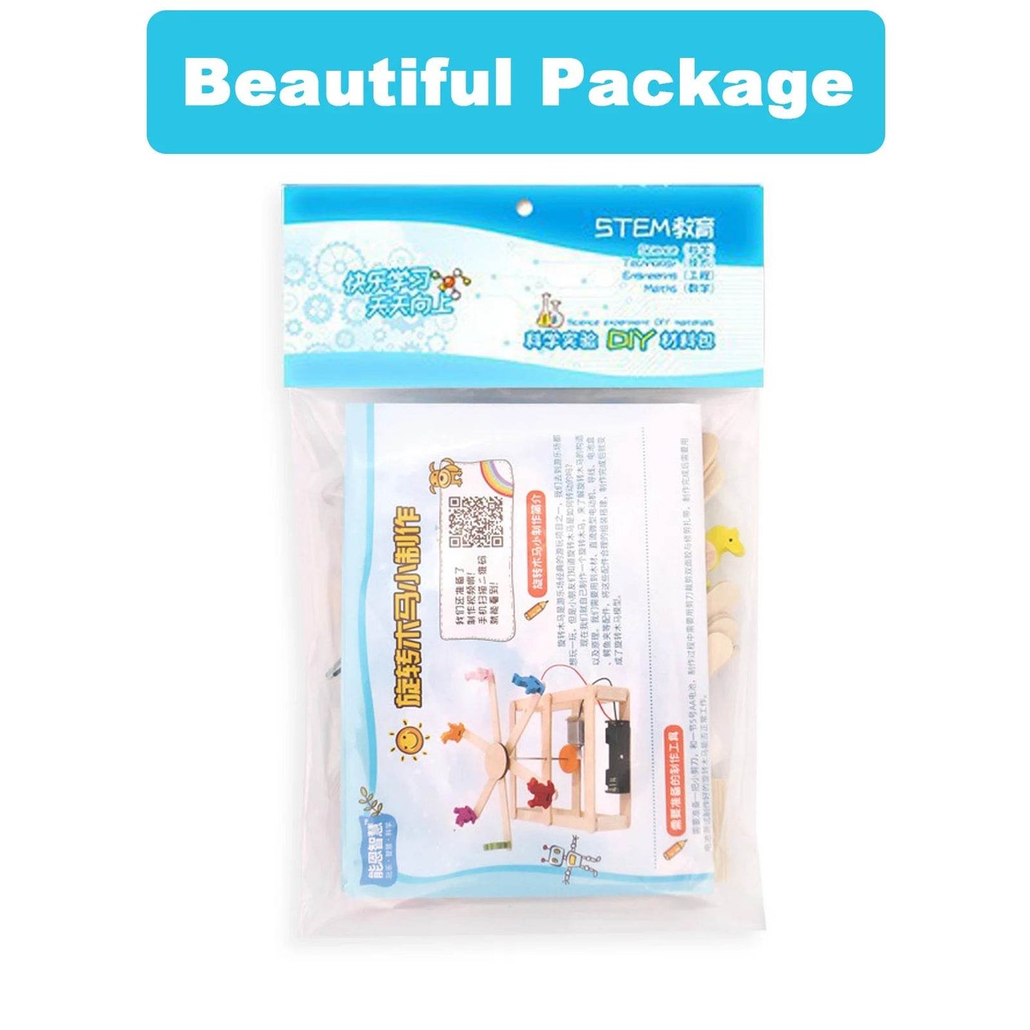 Brinquedos artesanais DIY, modelo de madeira, carrossel, cavalo, kit de experimento científico STEM para crianças, educação domiciliar - ToylandEU