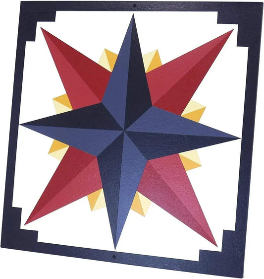  Barn Quilt Hand Painted Mariners Compass Amish Made -  ToylandEU™