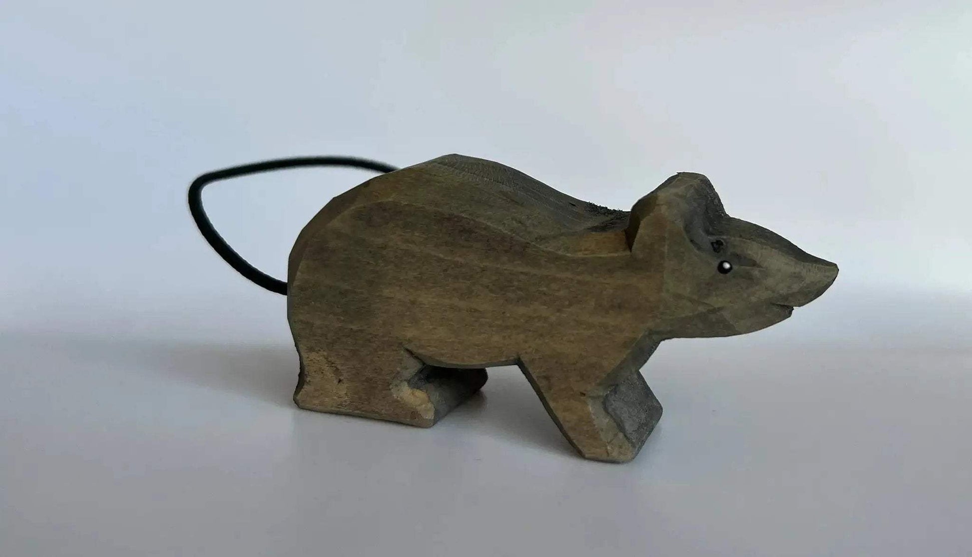 Hand Painted Wooden Rat Figurine For Educational Play - ToylandEU