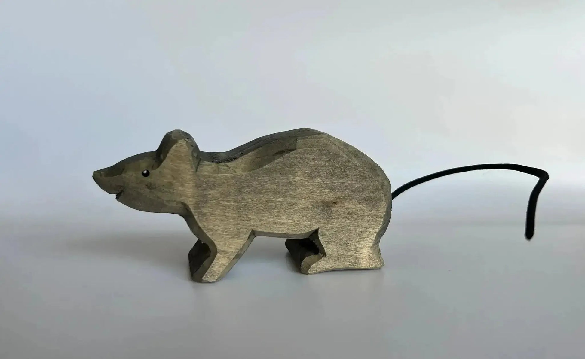 Hand Painted Wooden Rat Figurine For Educational Play - ToylandEU