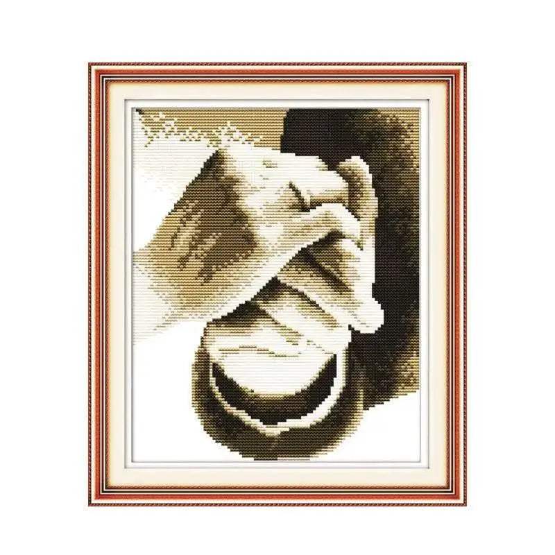 Hand in Hand Love 11CT Counted Canvas DMC Cross Stitch Kit - DIY Embroidery Set - ToylandEU