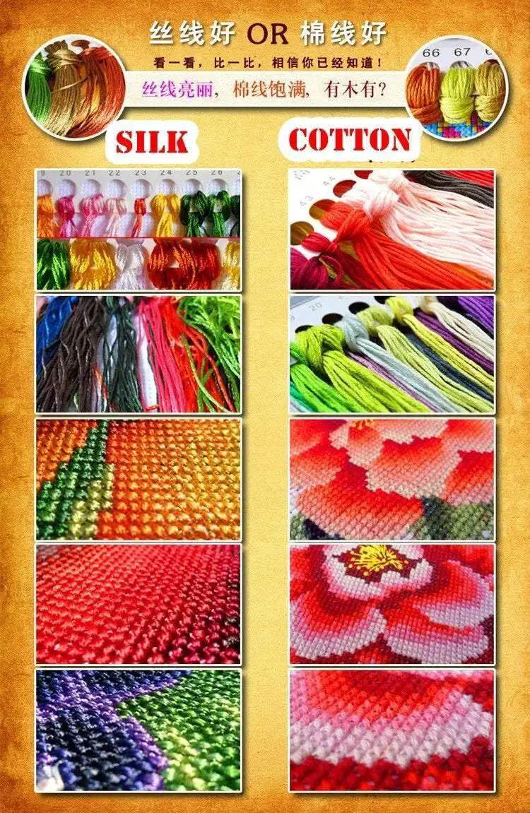Hand in Hand Love 11CT Counted Canvas DMC Cross Stitch Kit - DIY Embroidery Set - ToylandEU