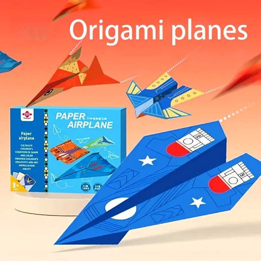 Handcrafted Colored Origami Paper Kit 3D Airplane DIY Gift - ToylandEU