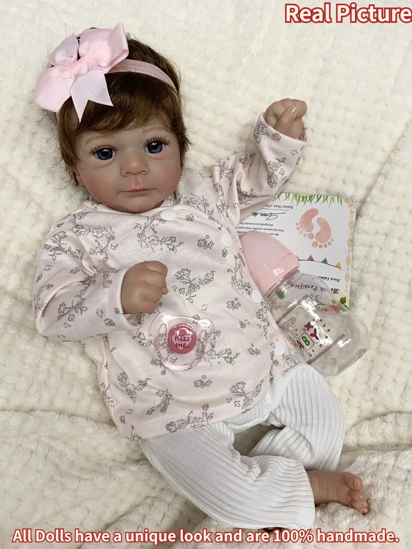 Handcrafted Reborn Doll Baby 17 Inch Realistic Vinyl Gift - ToylandEU