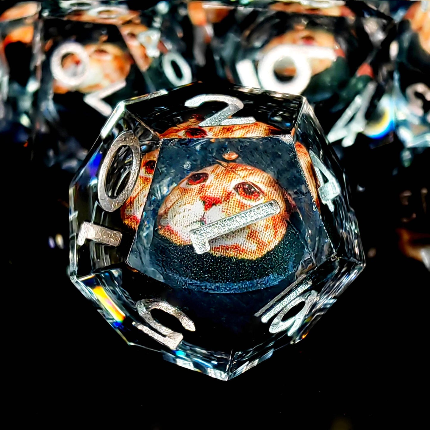 Handcrafted Resin Dice Set with Spinning Dragon Eye Core for Tabletop RPG and Board Games - ToylandEU