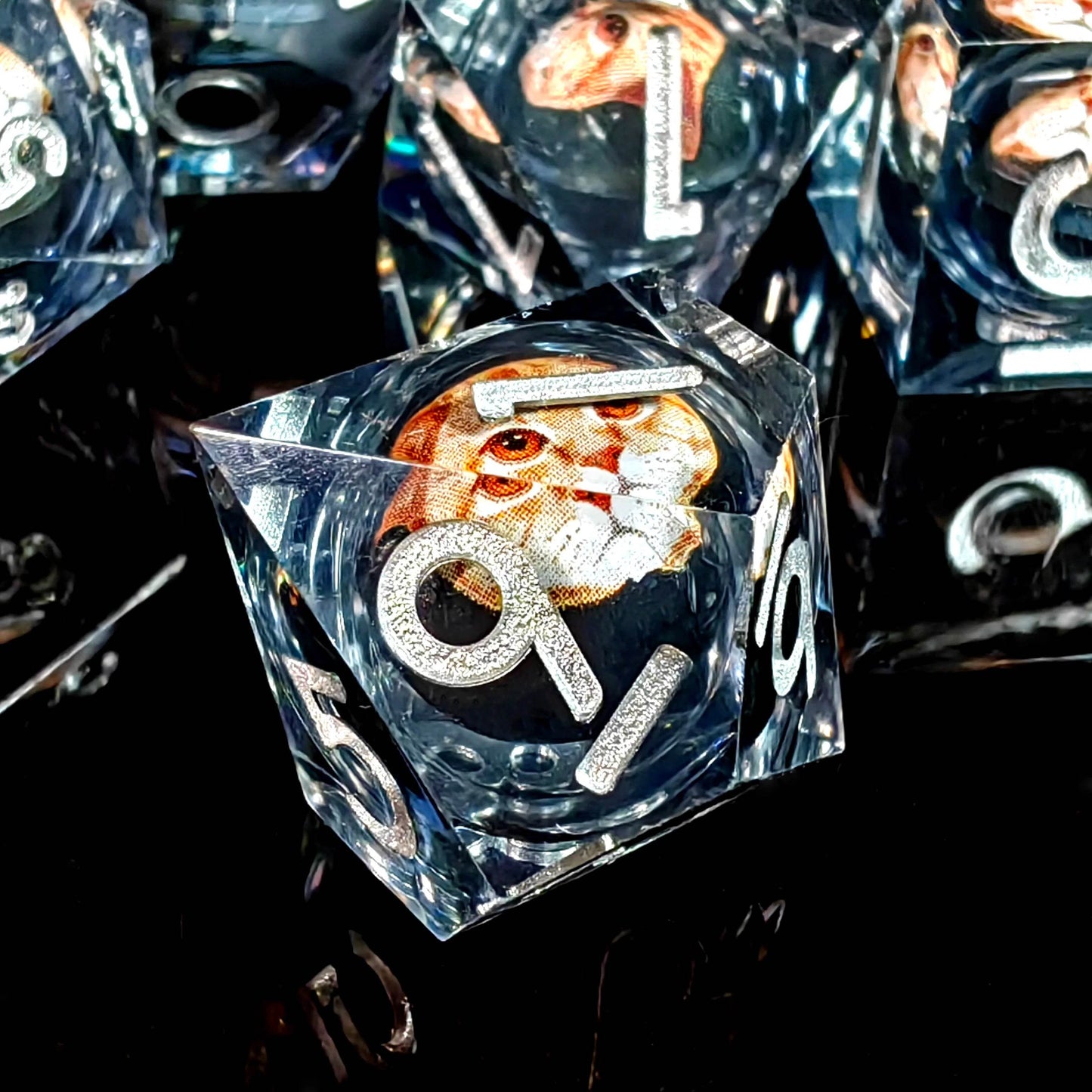 Handcrafted Resin Dice Set with Spinning Dragon Eye Core for Tabletop RPG and Board Games - ToylandEU