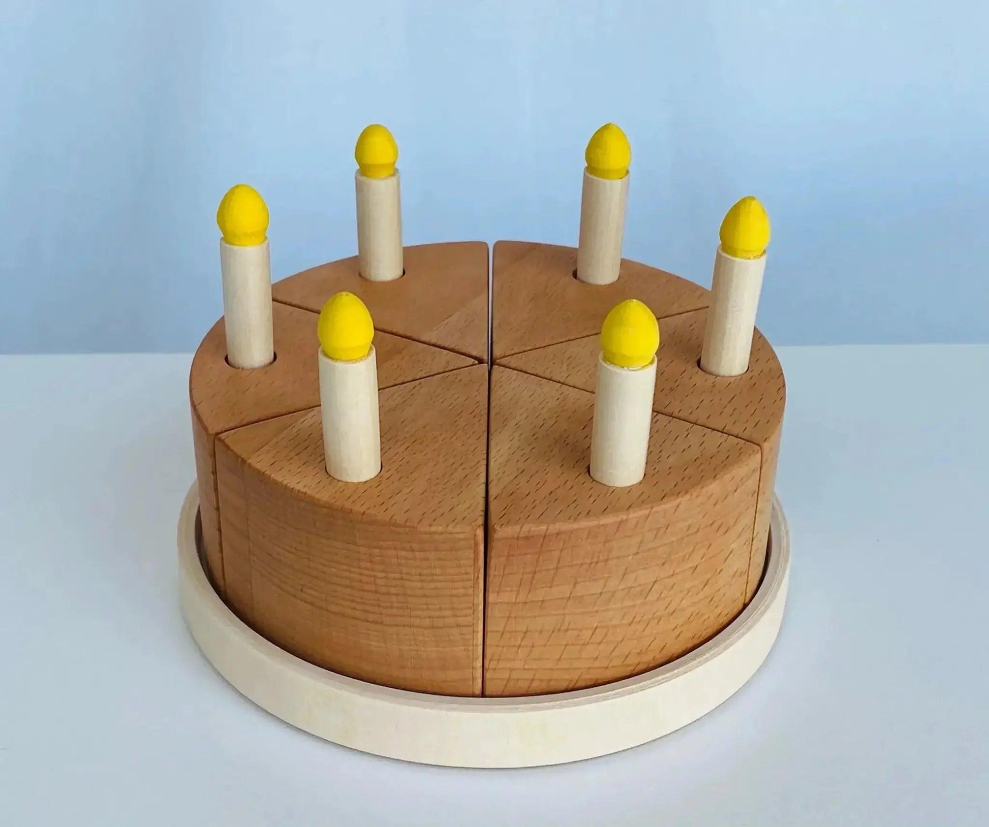  Handcrafted Wooden Birthday Cake Removable Candles -  ToylandEU™