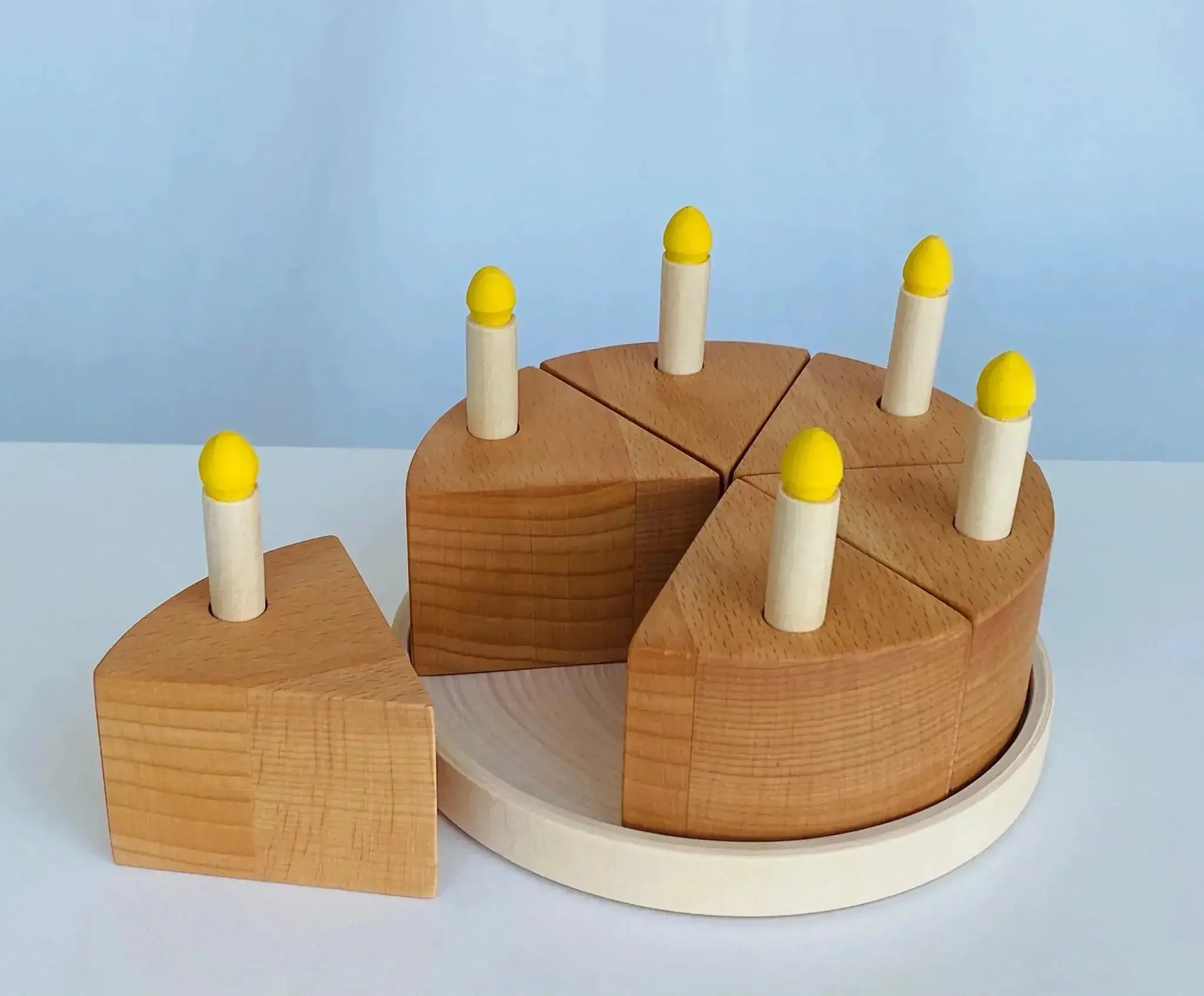  Handcrafted Wooden Birthday Cake Removable Candles -  ToylandEU™