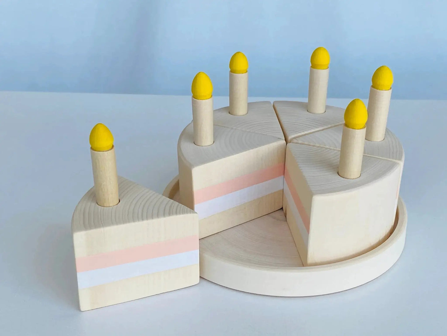 Handcrafted Wooden Birthday Cake With Removable Candles - ToylandEU