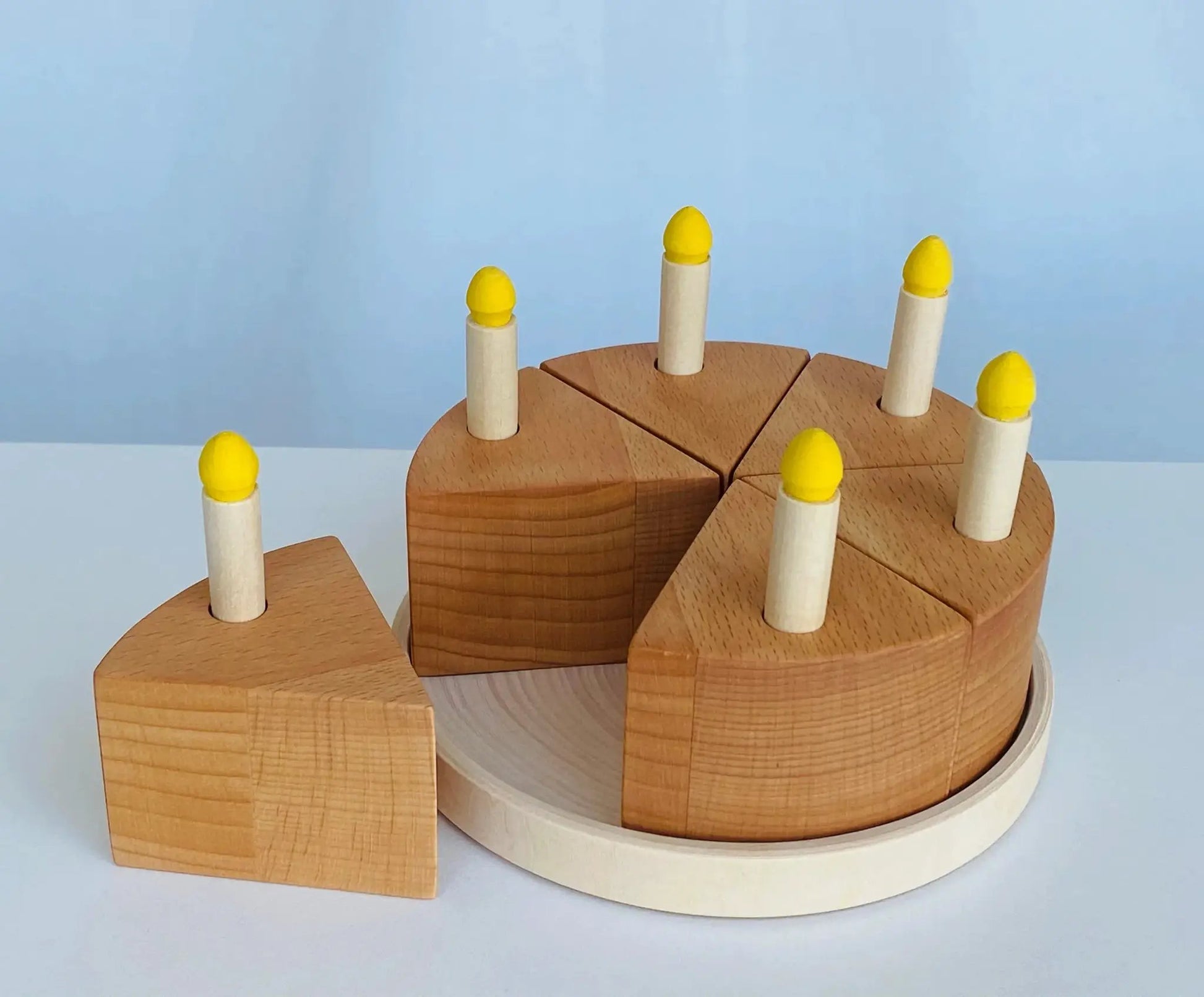 Handcrafted Wooden Birthday Cake With Removable Candles - ToylandEU