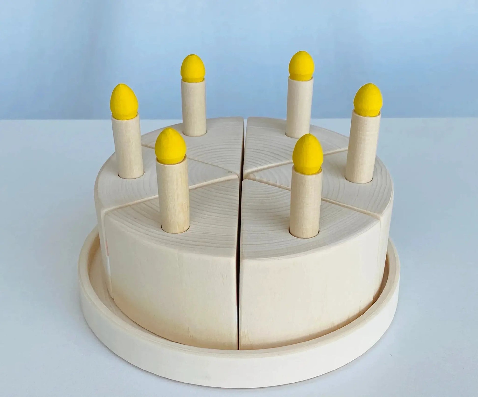 Handcrafted Wooden Birthday Cake With Removable Candles - ToylandEU
