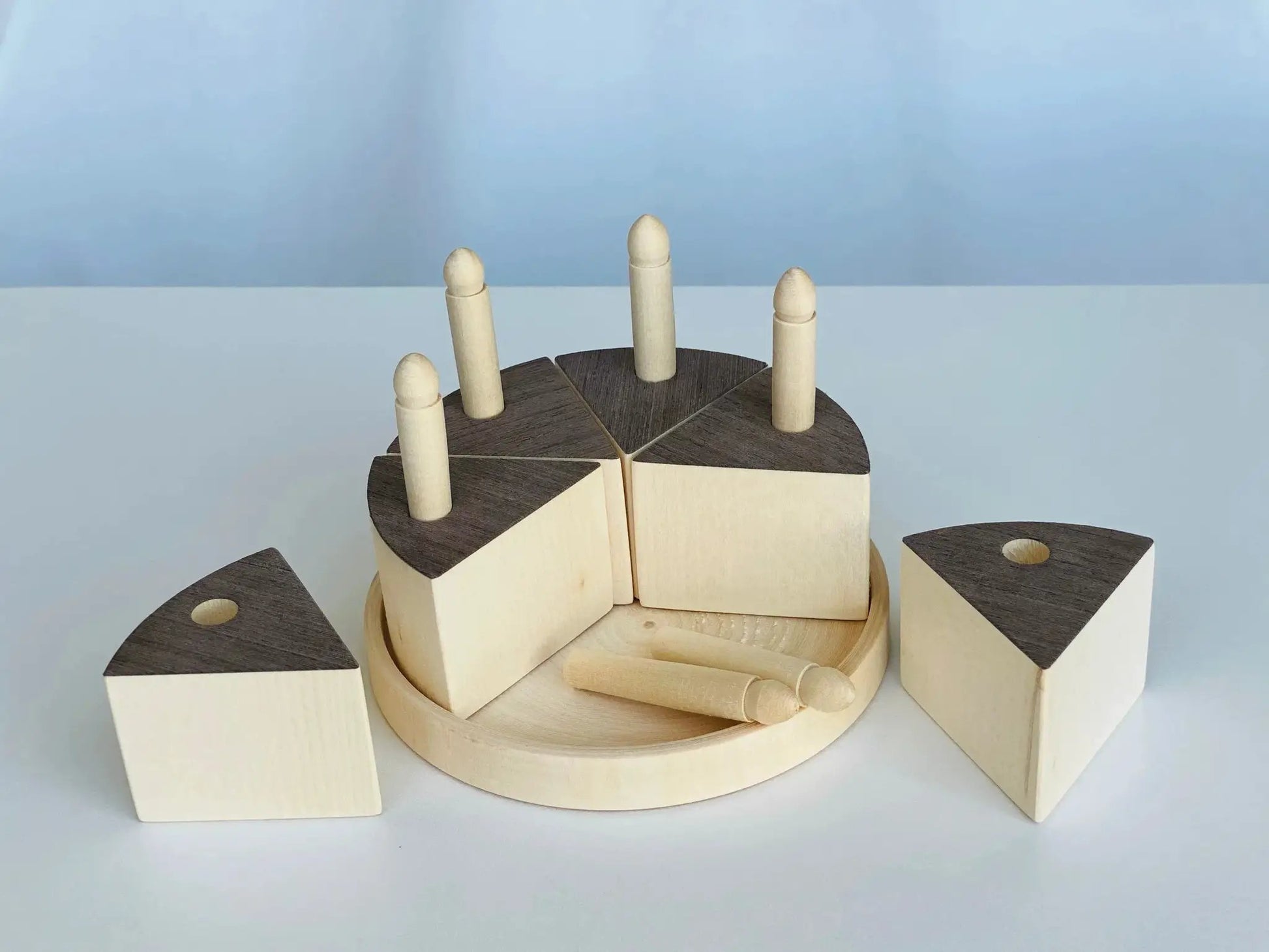 Handcrafted Wooden Birthday Cake With Removable Candles - ToylandEU