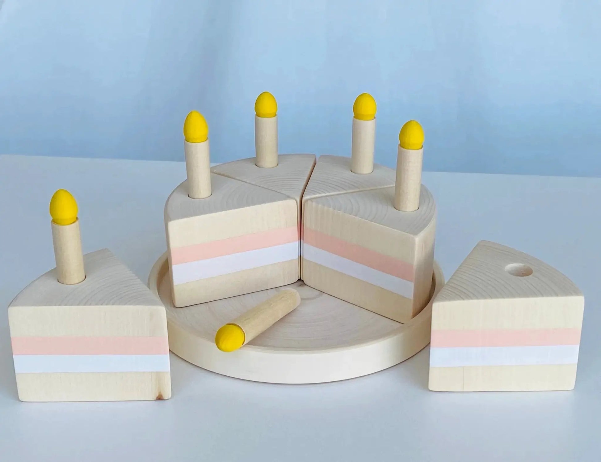 Handcrafted Wooden Birthday Cake With Removable Candles - ToylandEU
