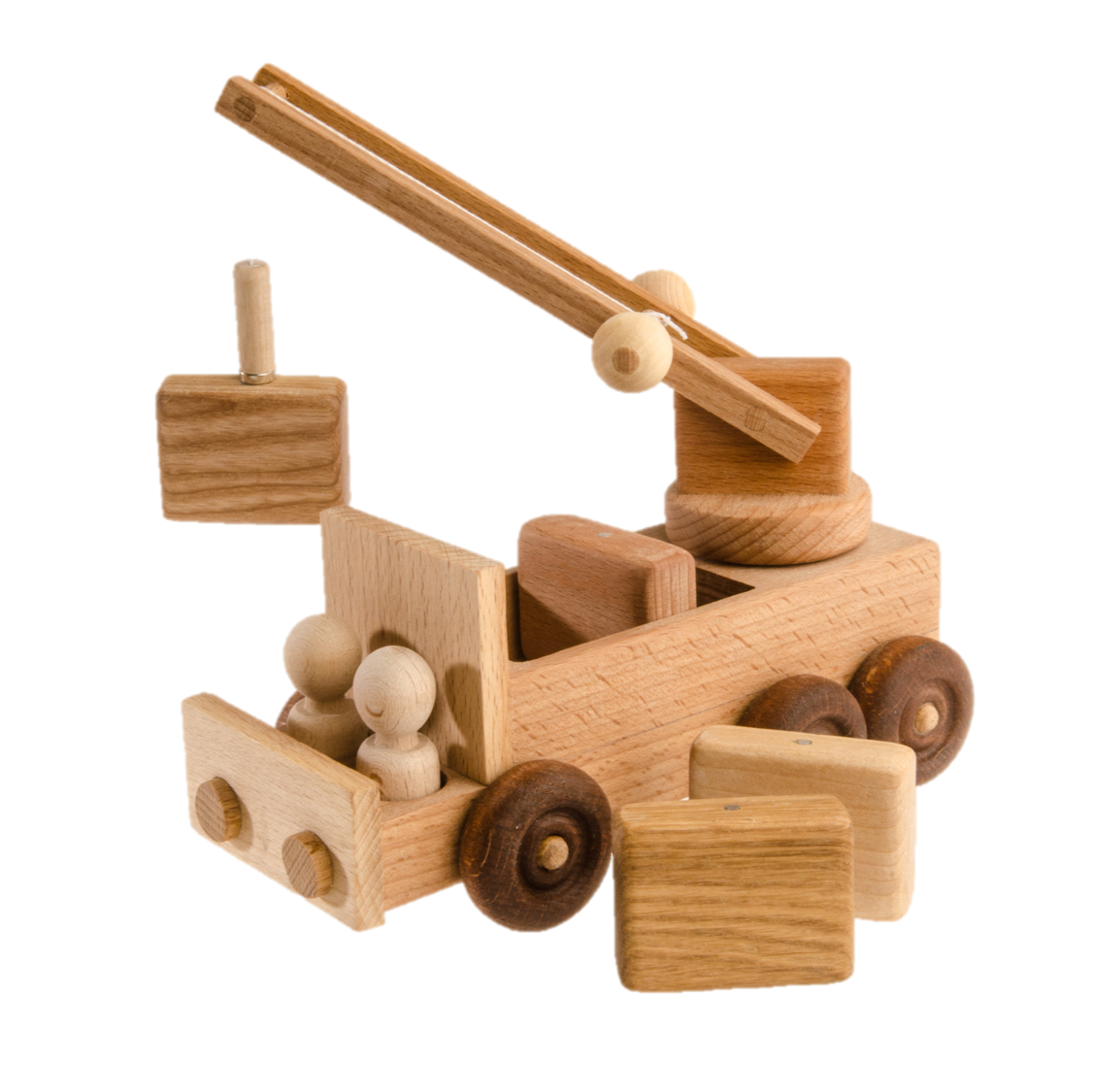 Handcrafted Wooden Crane Toy Truck For Imaginative Play - ToylandEU