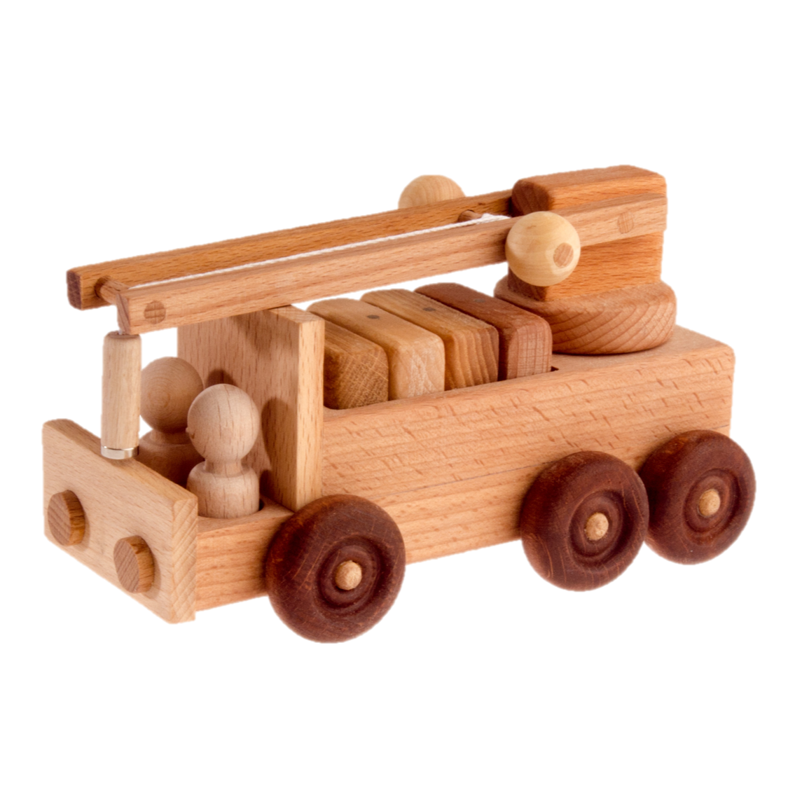 Handcrafted Wooden Crane Toy Truck For Imaginative Play - ToylandEU