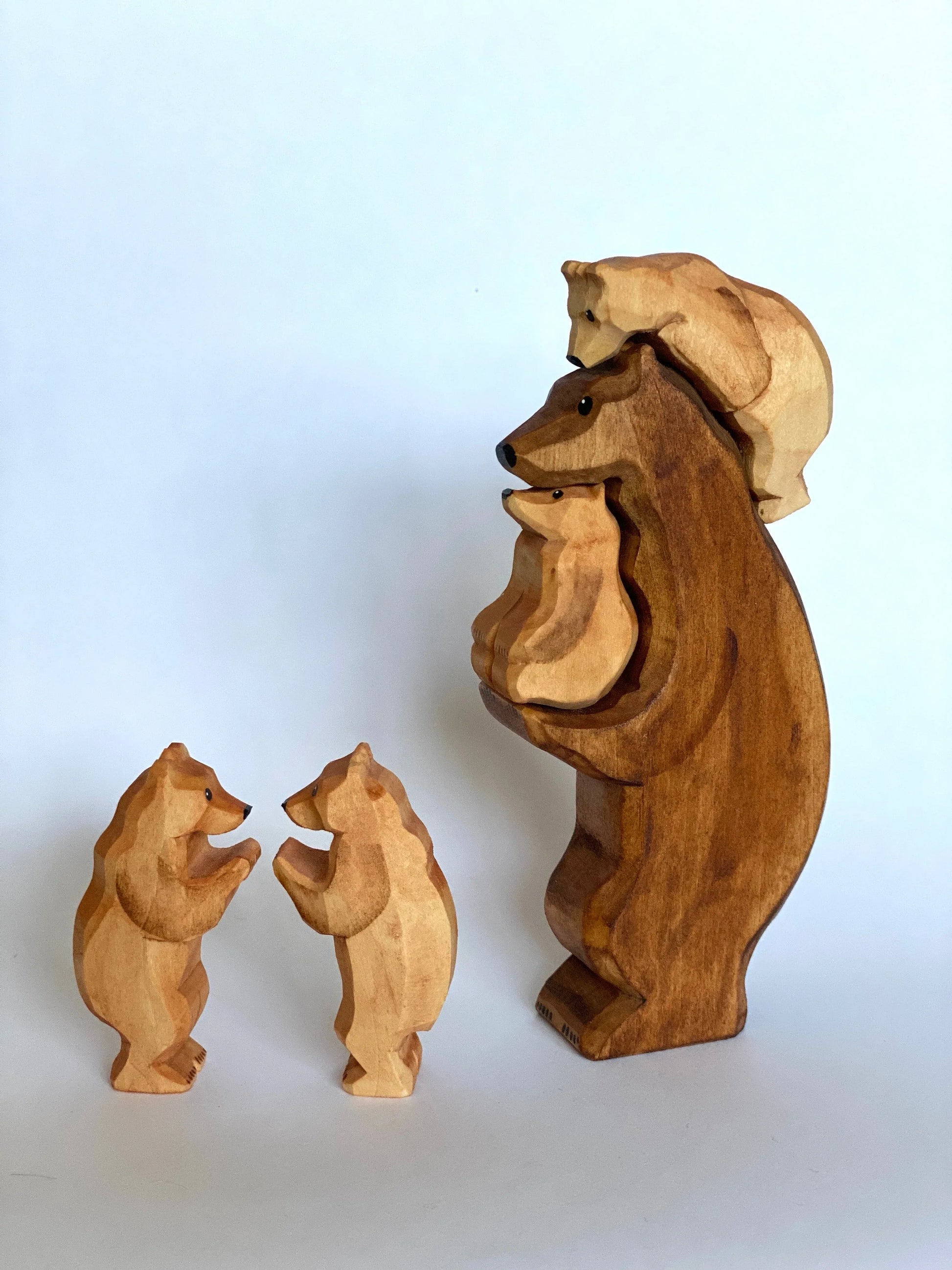 Handcrafted Wooden Cubs Figurines Set of 2 for Imaginative Play - ToylandEU