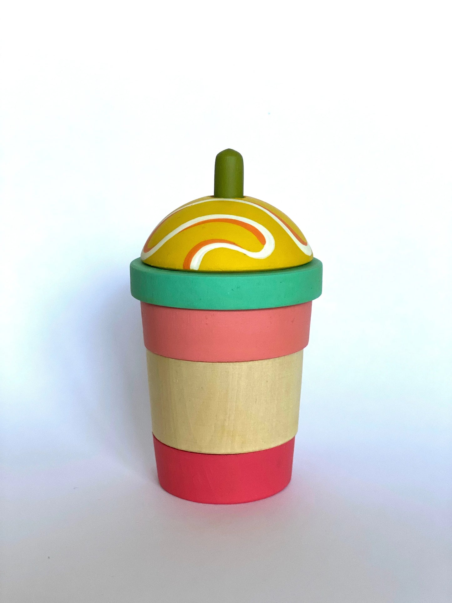 Handcrafted Wooden Cup Toy For Pyramid Stacking Pretend Play - ToylandEU