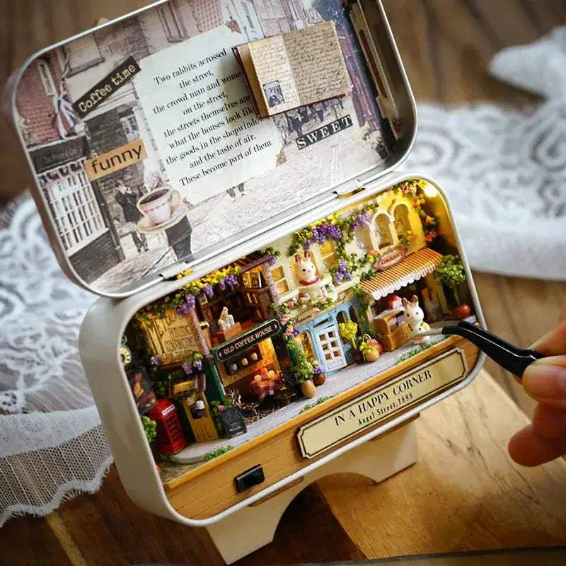 Handcrafted Wooden Dollhouse Kit With LED Light For DIY - ToylandEU