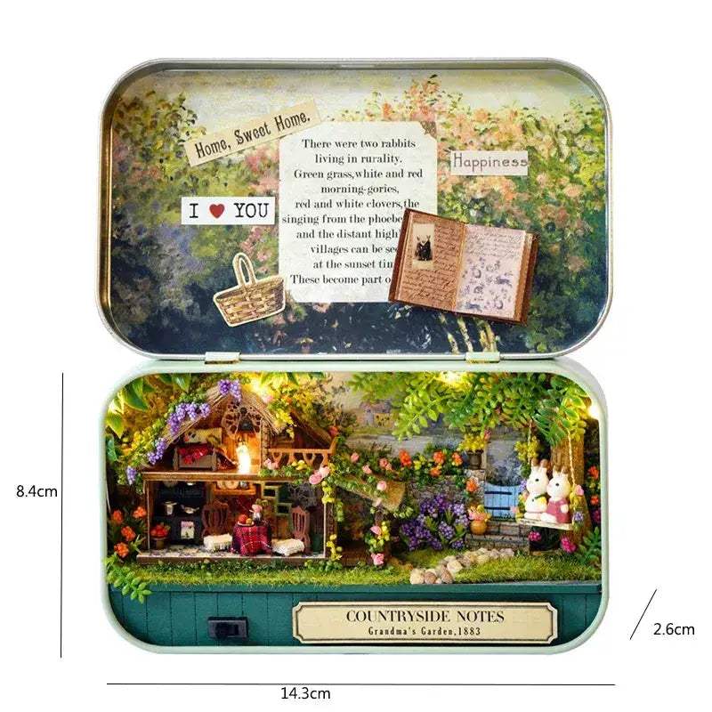 Handcrafted Wooden Dollhouse Kit With LED Light For DIY - ToylandEU