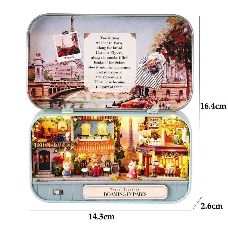 Handcrafted Wooden Dollhouse Kit With LED Light For DIY - ToylandEU