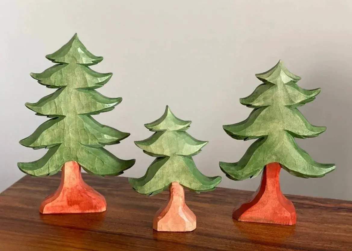 Handcrafted Wooden Evergreen Trees For Magical Play Areas - ToylandEU