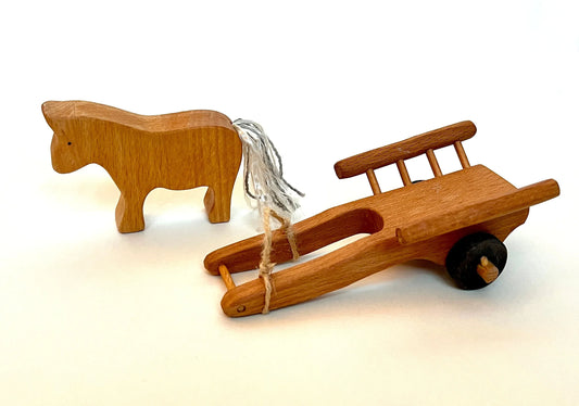 Handcrafted Wooden Horse Carriage Toy for Imaginative Play - ToylandEU