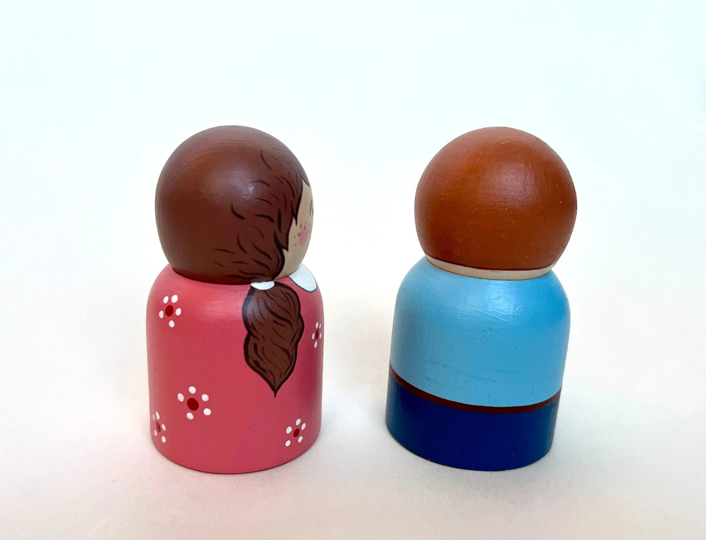 Handcrafted Wooden Peg Dolls Set With Boy And Girl Figures - ToylandEU