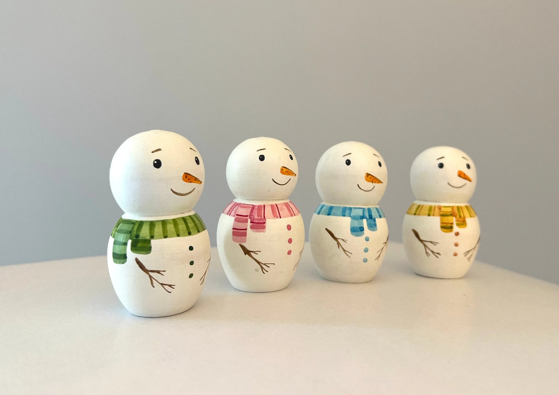 Handcrafted Wooden Snowman Peg Doll For Seasonal Decor - ToylandEU