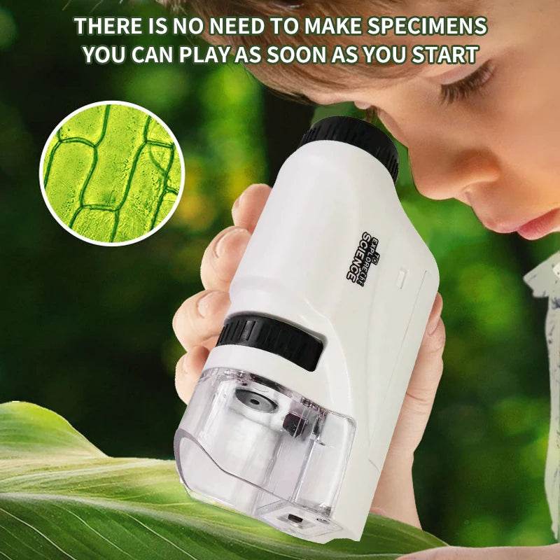 Handheld Microscope Kit Lab LED Light 60X 120X Home School Biology Science Educational Toys for Children Brinquedo STEM Gift - ToylandEU