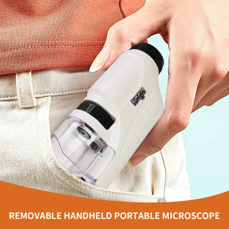 Handheld Microscope Kit Lab LED Light 60X 120X Home School Biology Science Educational Toys for Children Brinquedo STEM Gift - ToylandEU